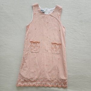 Vintage Oshkosh Peach Gingham Dress kids 6